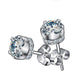 Natural Purple Amethyst Stud Earrings For Women Real 925 Sterling