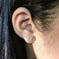 Princess Cut White Zircon Square Stud Earrings Luxury Crystal Stone