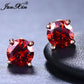 Rainbow Fire Crystal Stone Round Earrings Rose Gold Mystic Red Blue