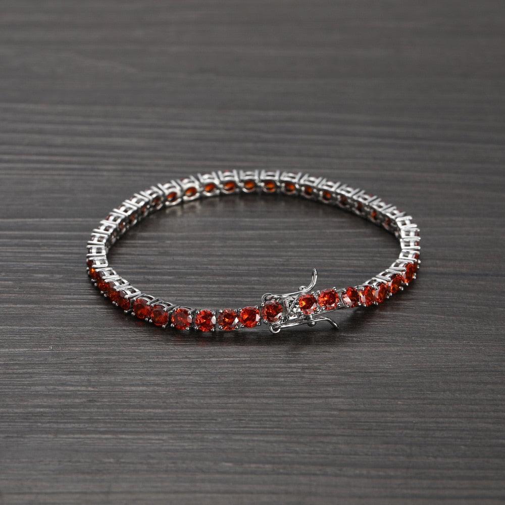 4MM TENNIS BRACELET Deep Red