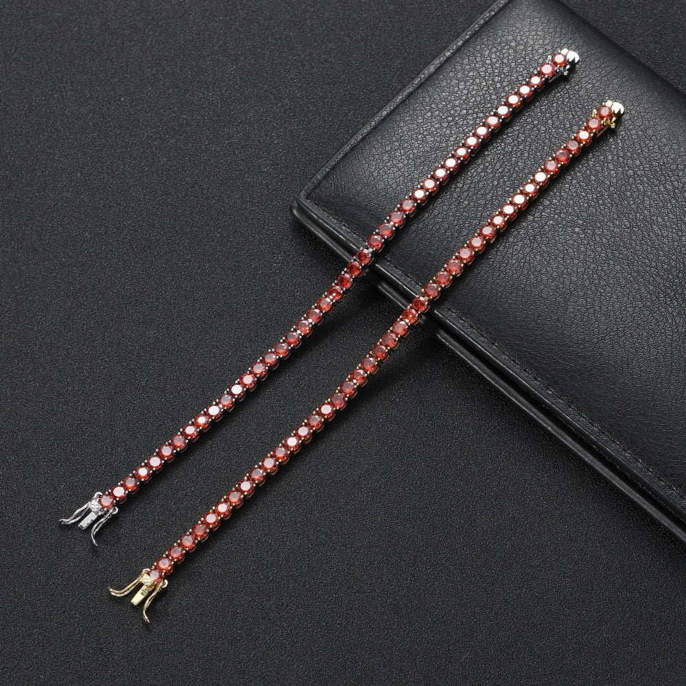 4MM TENNIS BRACELET Deep Red