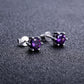 Simple Style Amethyst Stud Earrings