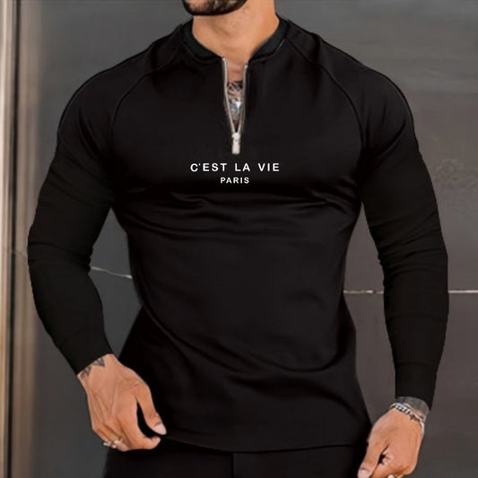 Long Sleeve Mens Pure Color Shirt