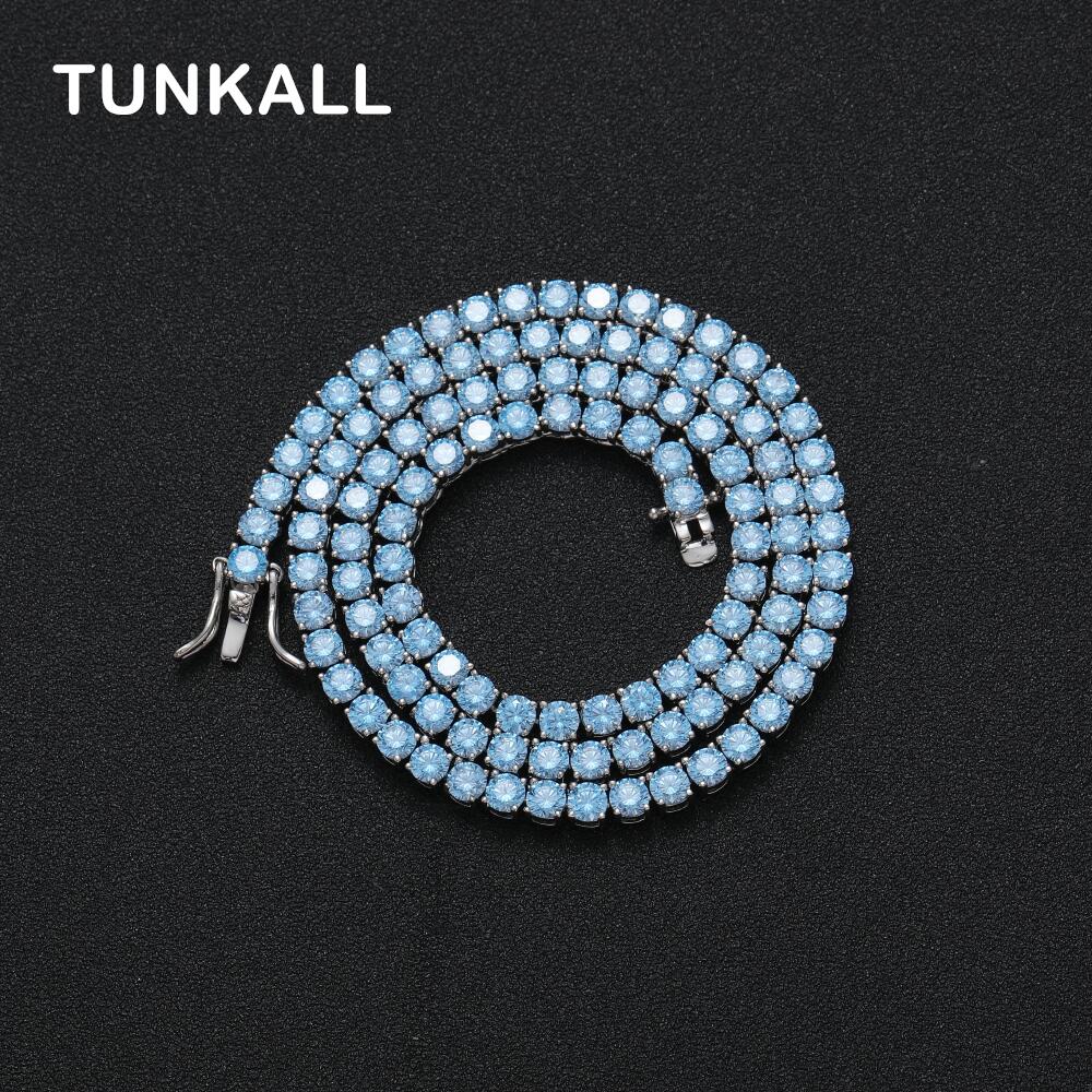 4MM TENNIS CHAIN Rich Aqua Blue COPPER