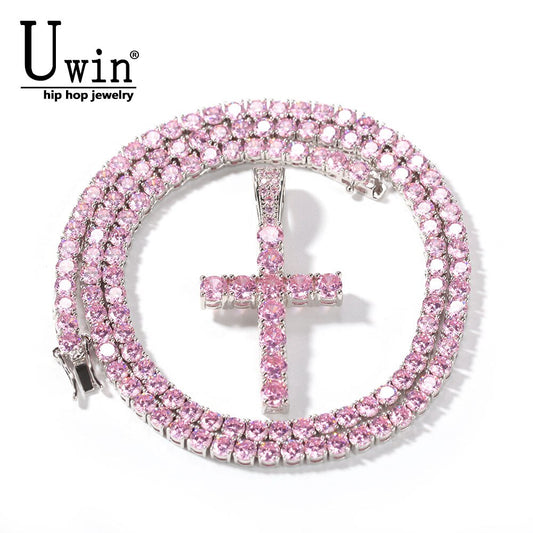 4MM TENNIS CHAIN with CROSS by Uwin