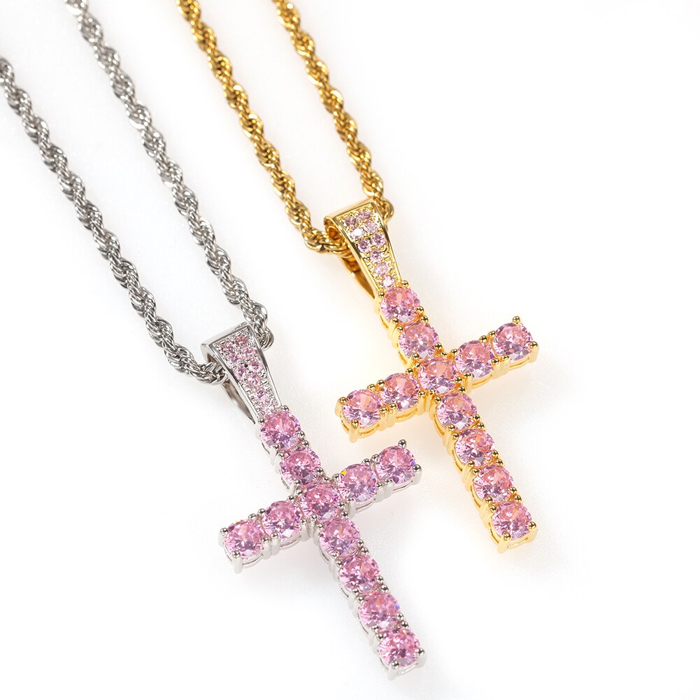4MM TENNIS CHAIN with CROSS by Uwin