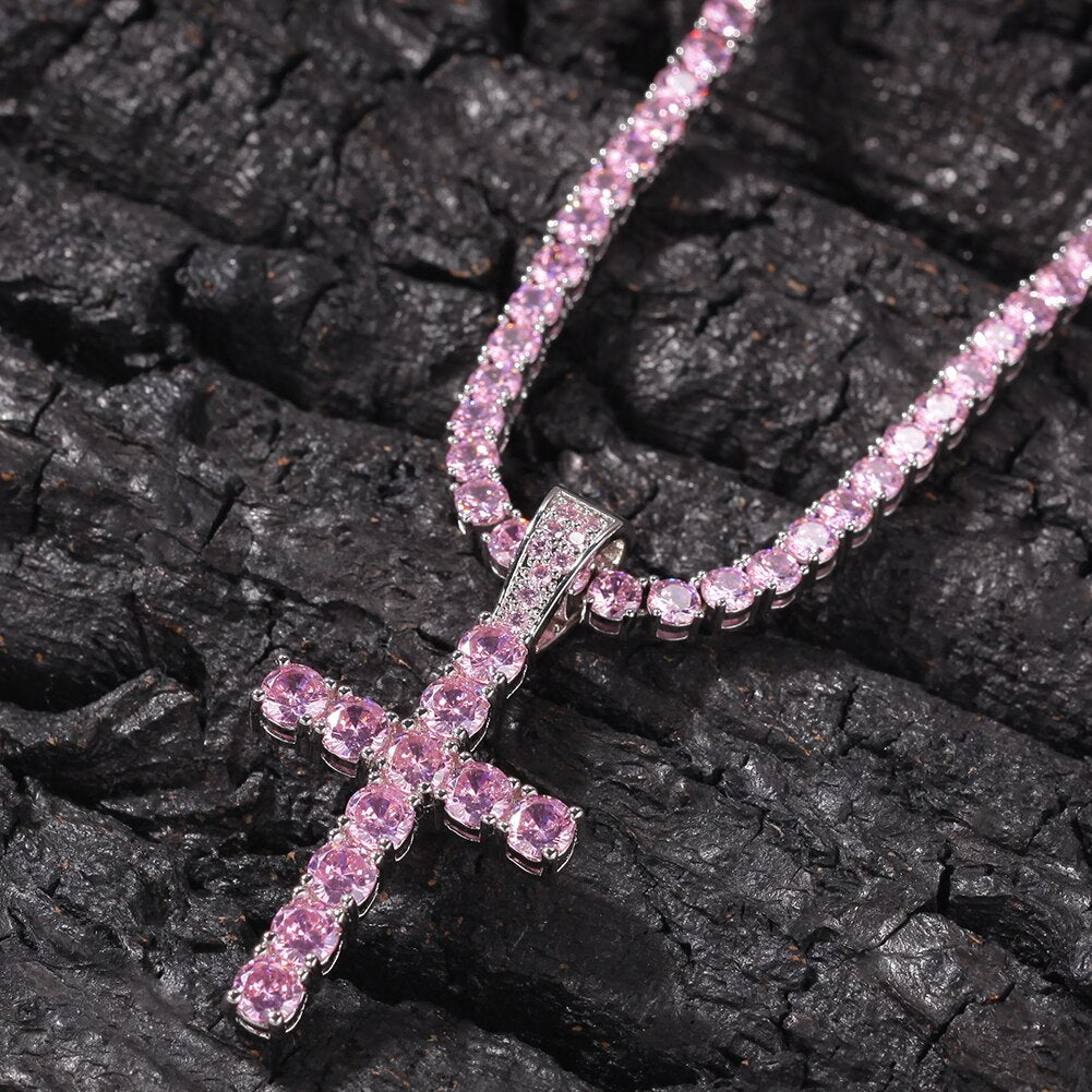 4MM TENNIS CHAIN with CROSS by Uwin