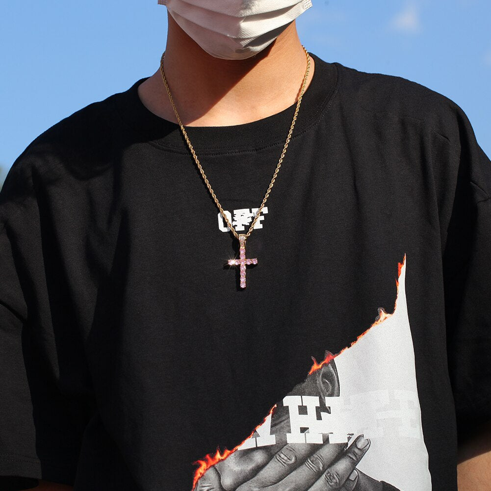 4MM TENNIS CHAIN with CROSS by Uwin
