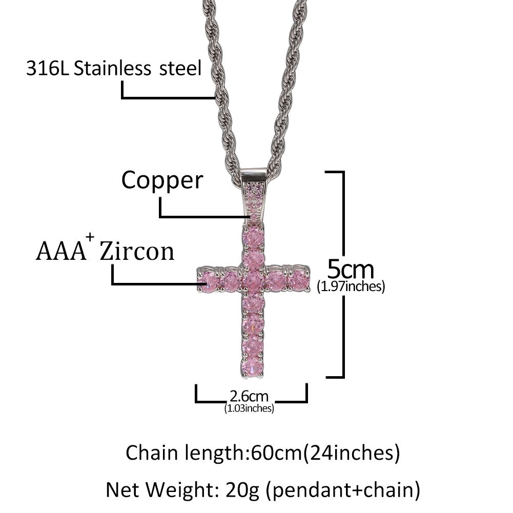 4MM TENNIS CHAIN with CROSS by Uwin