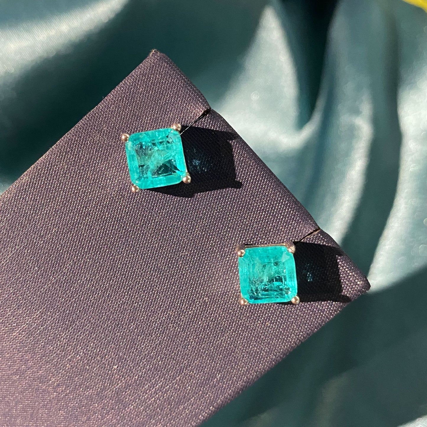 Vintage 100% 925 Silver Paraiba Tourmaline Gemstone Birthstone Ear