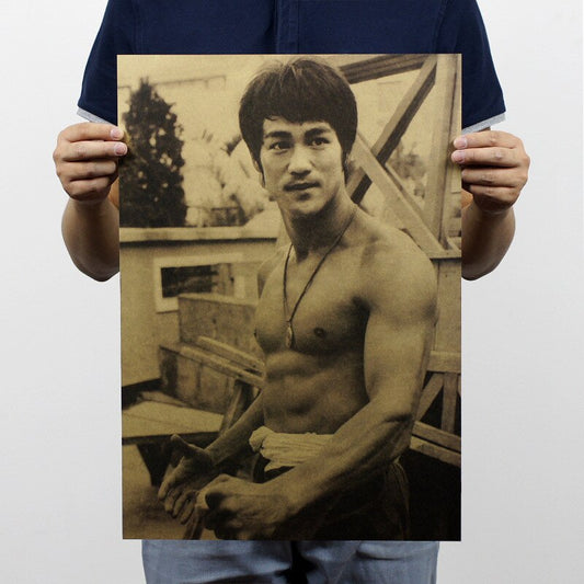 Vintage Bruce Lee Portrait Movie Poster Wall Art Posters Home Cafe