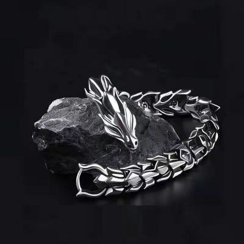 Vintage Mens Jewellery Hip Hop Punk Head Dragon Lin Bracelet Retro