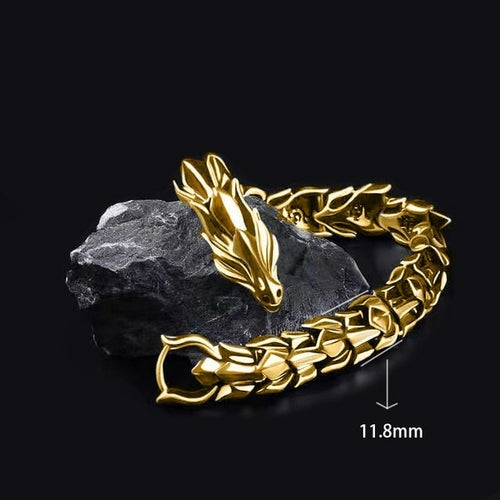 Vintage Mens Jewellery Hip Hop Punk Head Dragon Lin Bracelet Retro