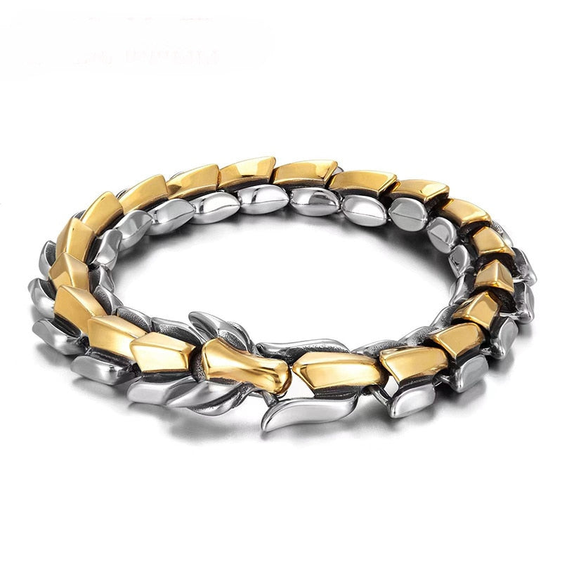 Vintage Mens Jewellery Hip Hop Punk Head Dragon Lin Bracelet Retro
