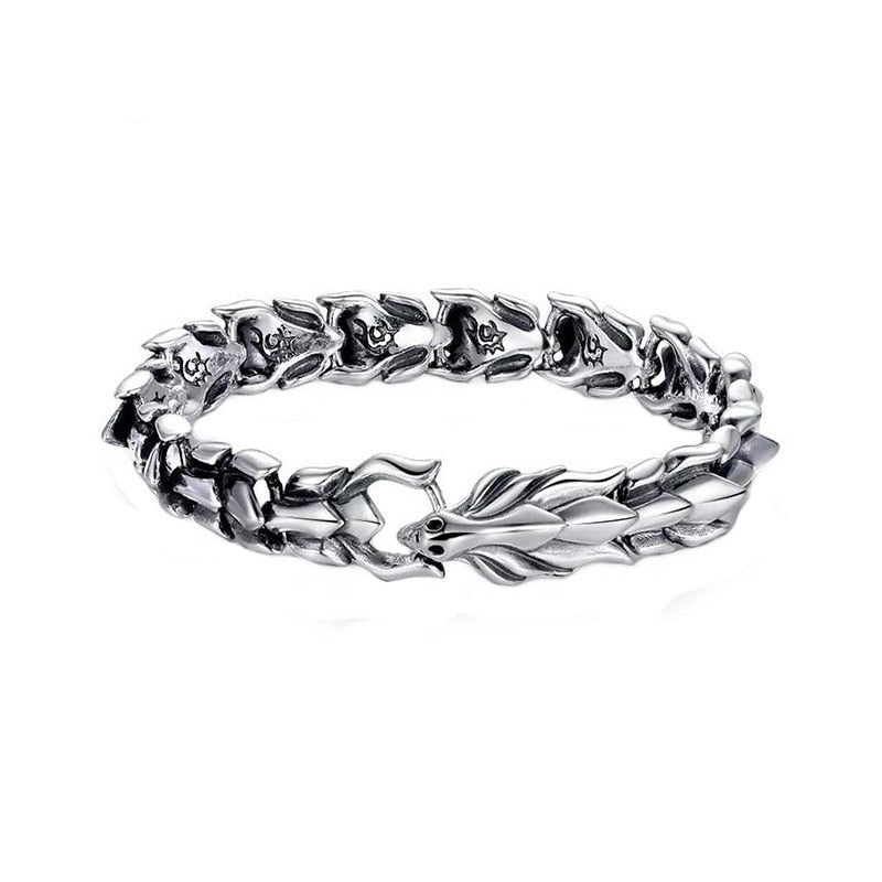 Vintage Mens Jewellery Hip Hop Punk Head Dragon Lin Bracelet Retro