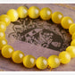 Yellow Cat Eye's Beads Bracelets Natural Stones Elastic Line Bracelet